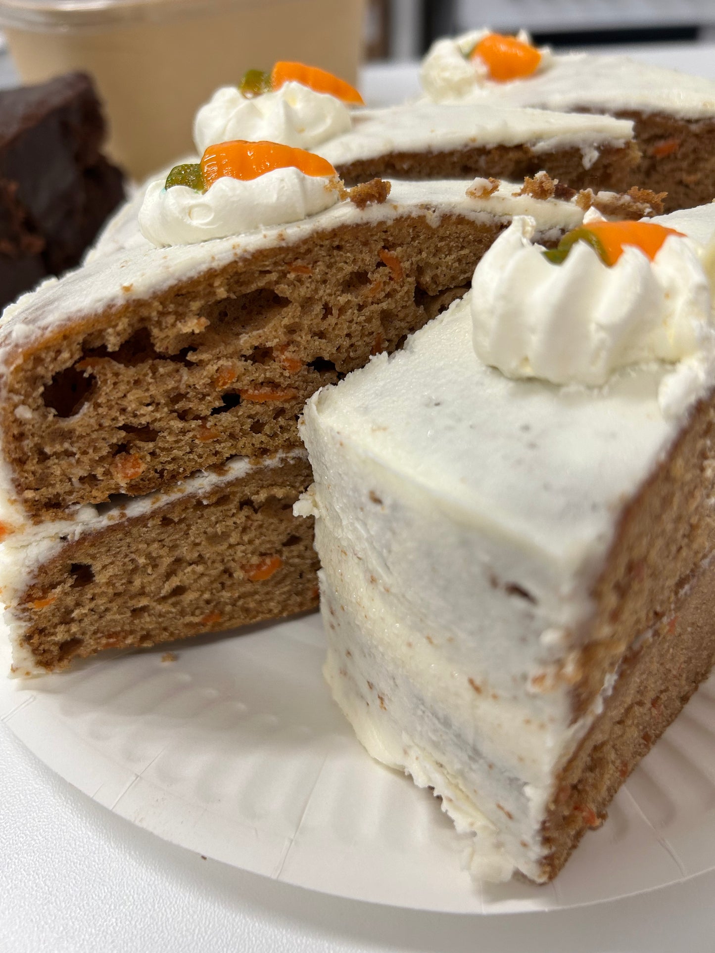 Carrot cake portion